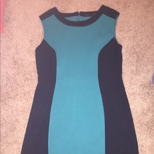Navy and teal business dress